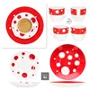 18szt serwis kawowy Pula czerwone kropki porcelana 6 os. Podgląd zdjęcia produktu 3