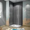 120x76x185cm 180° cm Falttür Nischentür Klarglas Produktbild-Vorschau 1