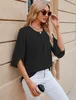 ASKSA Chemise femme manches 3/4 plissées col rond Voir les images du produit 6