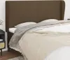 Kopfteil mit Ohren Dunkelbraun 203x23x118/128 cm Stoff Produktbild-Vorschau 2