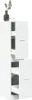 A white tall cabinet with drawers and doors, with a vase of greenery on top. Produktbild-Vorschau
