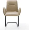 DELIFE Freischwinger Vinja-Flex Mikrofaser Beige Vintage Produktbild-Vorschau 2