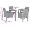 5-tlg. Garten-Essgruppe mit Kissen Schwarz Poly Rattan Produktbild-Vorschau 7