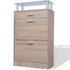 vidaXL Schuhschrank mit Schubfach & oberes Glasregal Holz Produktbild-Vorschau 3
