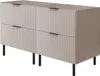 A beige cabinet with black legs against a white background. Anteprima dell’immagine prodotto