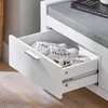 Geöffneter Schubfach der SoBuy Schuhbank FSR74-W mit weißen Turnschuhen Produktbild-Vorschau