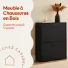CASABEL Meuble à Chaussures 12 paires, Portes et Cadre Noir Voir les images du produit 3