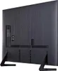 The back of a black television set with its stand is shown against a white background. Produktbild-Vorschau