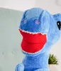 Close-up of a blue plush dinosaur toy with its mouth open. Náhled obrázku produktu