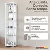 K-Möbel Vetrina in vetro da appoggio in bianco (176x37x33 Anteprima dell’immagine prodotto 5