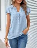 ASKSA Damen Sommer V-Ausschnitt Rüschen Bluse Chiffon Polka Produktbild-Vorschau 2