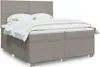 Möbel Boxspringbett mit Matratze Taupe 200x200 cm Stoff - Produktbild-Vorschau 1