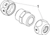 JS dubbele persfitting, DN10, 3/8" x 10 mm, verchroomd Productafbeelding-voorbeeld 3