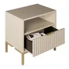 Nachttisch Kaschmir Beige 42x30x45 cm mit 1 Schublade – Produktbild-Vorschau 2