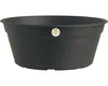 A black planter pot shown from a front-facing, slightly diagonal angle. Podgląd zdjęcia produktu