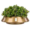 A decorative plant pot with artificial greenery and flowers, presented on a white background. Produktbild-Vorschau