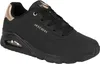 A black Skechers women's sneaker with rose gold accents. Anteprima dell’immagine prodotto