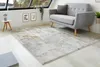 Kurzflorteppich 160 x 230 cm Grau-Gelb modern abstraktes Produktbild-Vorschau 2