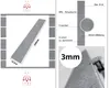 A collage of images showing a thin, grey panel with dimensions and text highlighting its features and thickness. Produktbild-Vorschau