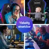 Collage of four images showing people using gaming chairs with RGB lighting. Podgląd zdjęcia produktu