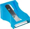 A blue pencil sharpener with a silver blade is shown against a white background. Produktbild-Vorschau