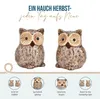 2er Set Eulen aus Keramik – Herbstdeko in Braun und Beige Produktbild-Vorschau 3