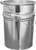 A silver metal bucket with a lid and handle, shown against a white background. Produktbild-Vorschau