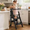 Lernturm mit Tafel für Kinder,Faltbarer Learning Tower aus Produktbild-Vorschau 3