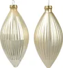 Christbaumschmuck Glas Olive 13cm 3 Stück geriffelt - Perle Produktbild-Vorschau 1