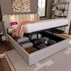 Polsterbett Doppelbett Leselicht mit Ladefunktion Kopfteil Produktbild-Vorschau 2