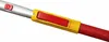 Close-up of a telescopic pole handle with red and yellow plastic components and a silver metal shaft. Náhľad obrázku produktu