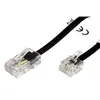 A close-up shot of two RJ-11/RJ-45 connectors on a black cable. Náhled obrázku produktu