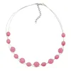 Kette Drahtkette mit Glasperlen Facettenperle rosa 45cm Produktbild-Vorschau 1