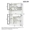 Merax Vitrine mit LED, Hochschrank mit 6 Türen und 2 Produktbild-Vorschau 9