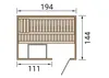 Elementsauna Piri 194 x 144 cm, mit moderner Ganzglastür, Produktbild-Vorschau 4