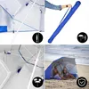 Collage of images showing a beach umbrella/shelter, its components, and people using it on a beach. Anteprima dell’immagine prodotto