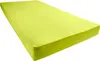 A single, lime green fitted sheet is shown from a diagonal angle against a white background. Produktbild-Vorschau