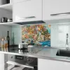 Küchenrückwand Spritzschutz Glas mit Motiv Bunte Produktbild-Vorschau 2