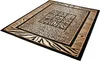 A rectangular rug with a wild animal print pattern, displayed on a white background. Produktbild-Vorschau