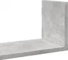 A close-up, angled view of a concrete shelf and vertical support, isolated on a white background. Náhľad obrázku produktu