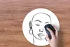 MuchoWow® Mauspad Mousepad Frau - Porträt - Schwarz - Weiß Produktbild-Vorschau 3