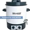 A white and black electric cooker with a dark lid and a silver tap. Produktbild-Vorschau
