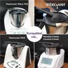 A collage of four images showing a kitchen appliance accessory on different models of kitchen appliances. Podgląd zdjęcia produktu