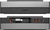 A product shot of a black and gray USB hub with orange accents, showing its ports and an integrated cable. Voir les images du produit