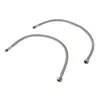 Two flexible metal hoses with connectors on each end, presented on a white background. Podgląd zdjęcia produktu