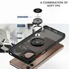 An exploded view diagram showing the layers and components of a phone case, including a ring holder and magnetic sheet. Produktbild-Vorschau