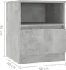 vidaXL Comodino grigio cemento 40x40x50 cm in materiale Anteprima dell’immagine prodotto 7