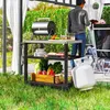 Outsunny Grillwagen 3-Etagen Servierwagen mit Arbeitsfläche Produktbild-Vorschau 2