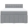 Boxspringbett mit Matratze Hellgrau 160x200 cm Stoff Produktbild-Vorschau 4