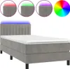 vidaXL Boxspring posteľ s matracom a LED svetlom sivá Náhľad obrázku produktu 1